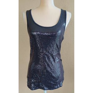 Studio Y Black Sequin Tank Top